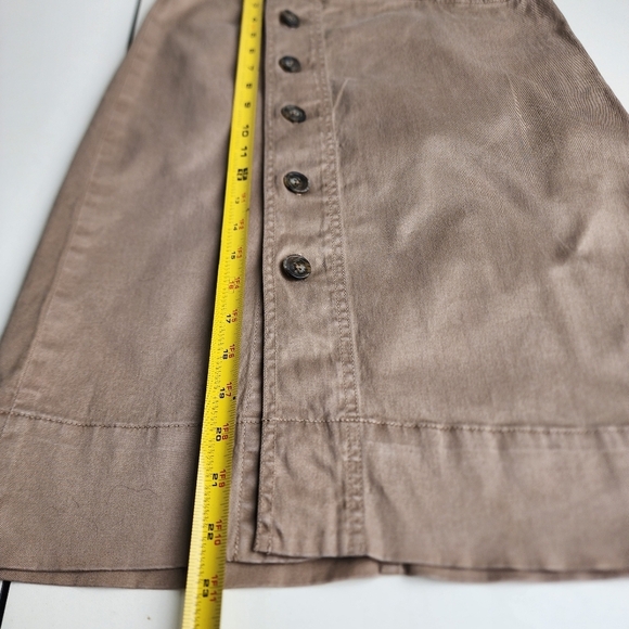 J Crew Short Skirt Womens Tan Khaki Button Front Closure Career Classic Pencil 2 - Picture 3 of 9
